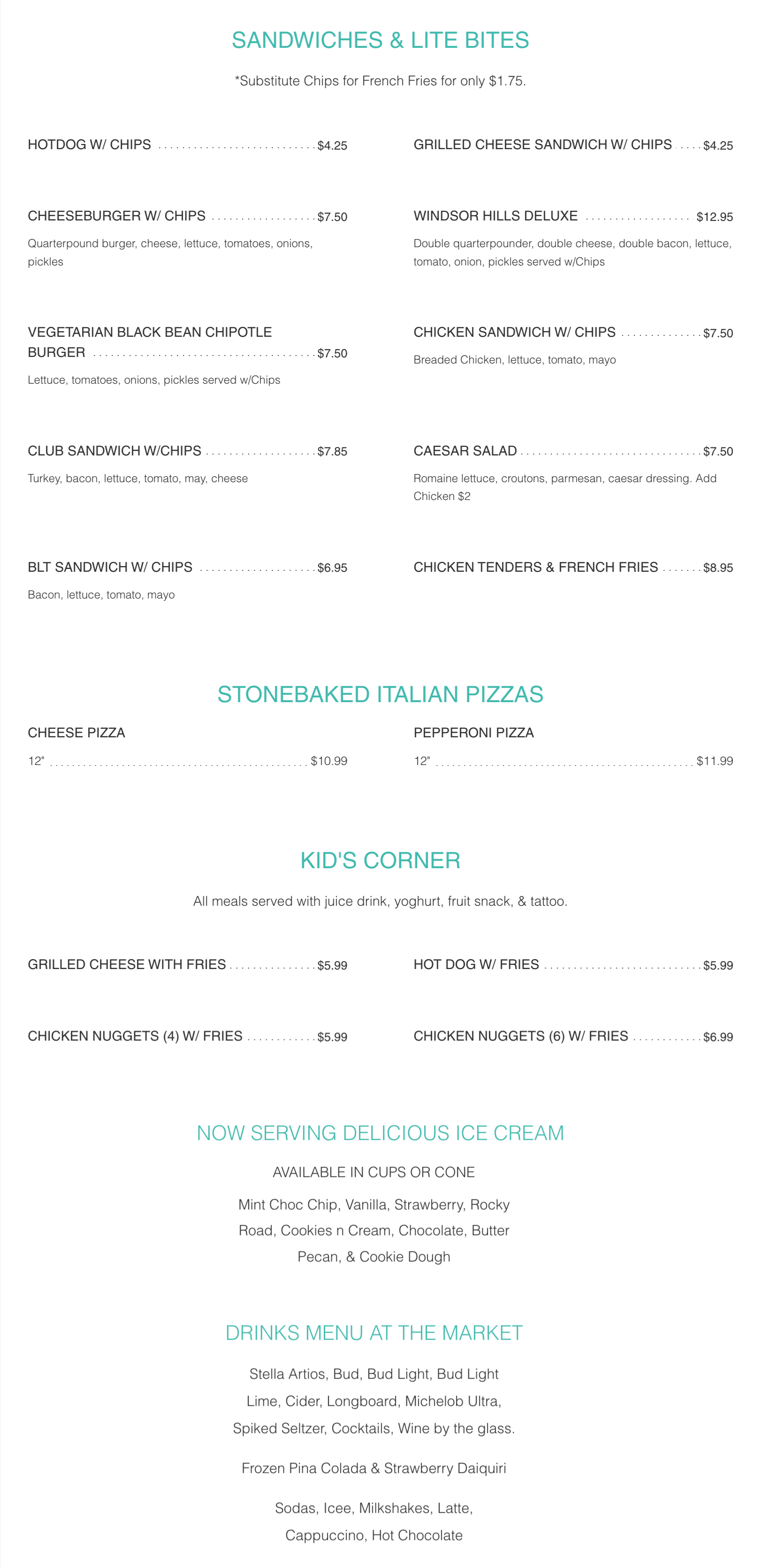 Kissimmee Menu